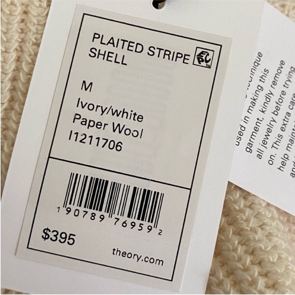 Theory Plaited Stripe Shell Paper Sweater - Picture 4 of 15